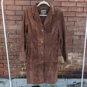 Brown suede trench
